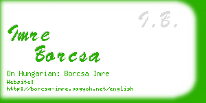 imre borcsa business card